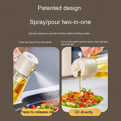 2-in-1 Glass Oil Dispenser & Sprayer™ (500ml)