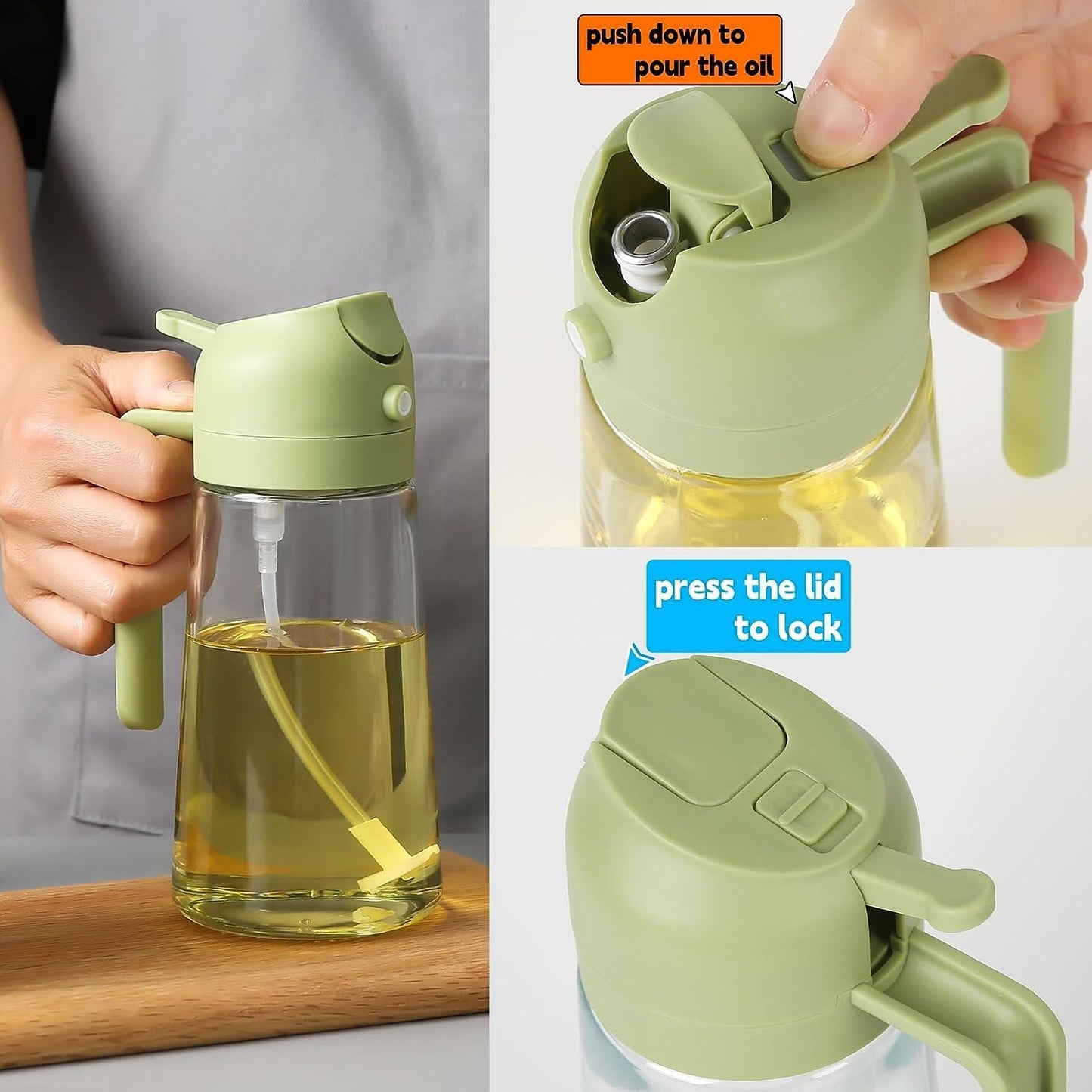 2-in-1 Glass Oil Dispenser & Sprayer™ (500ml)